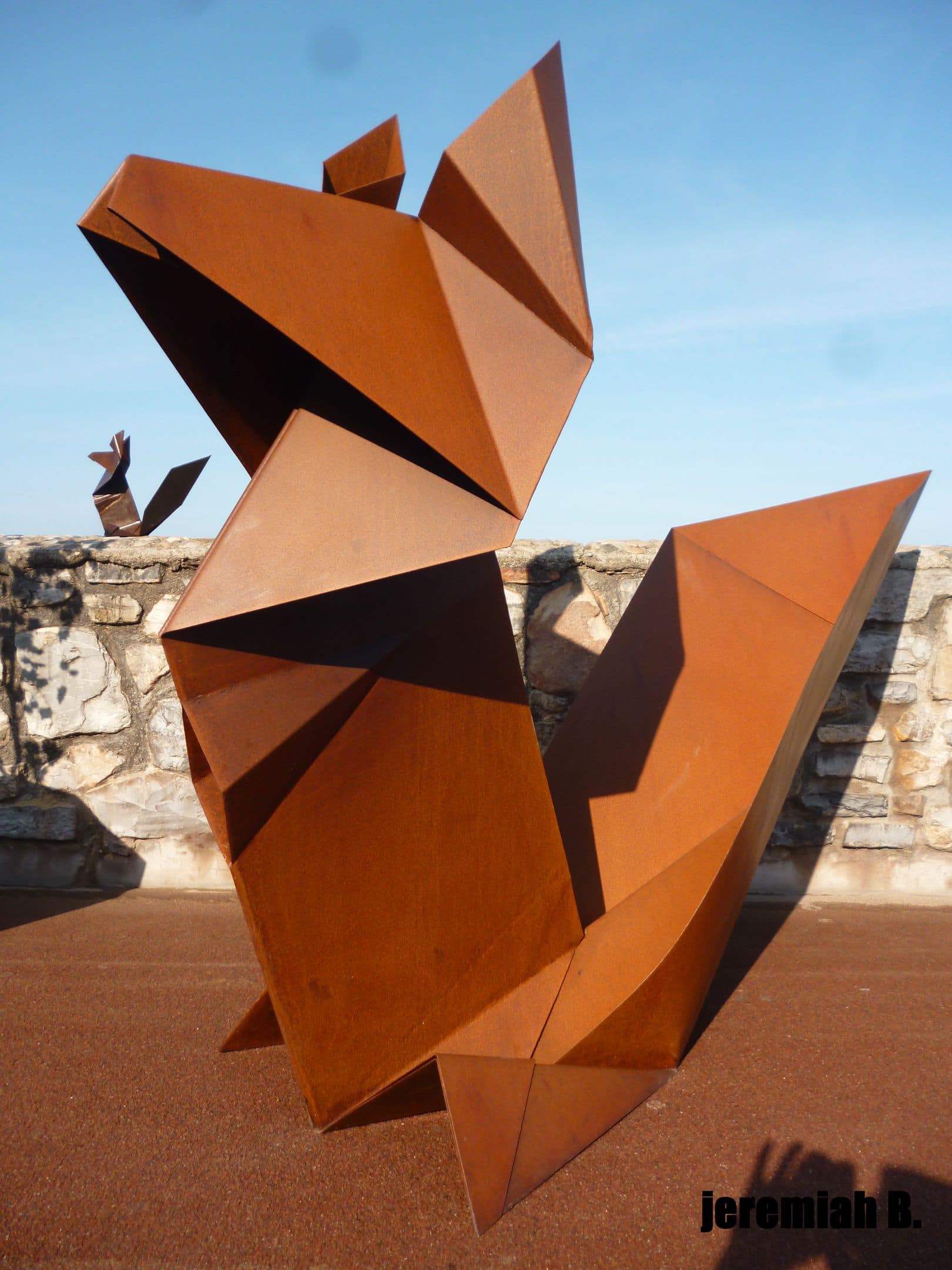 Jeremiah Blais écureuil origami acier